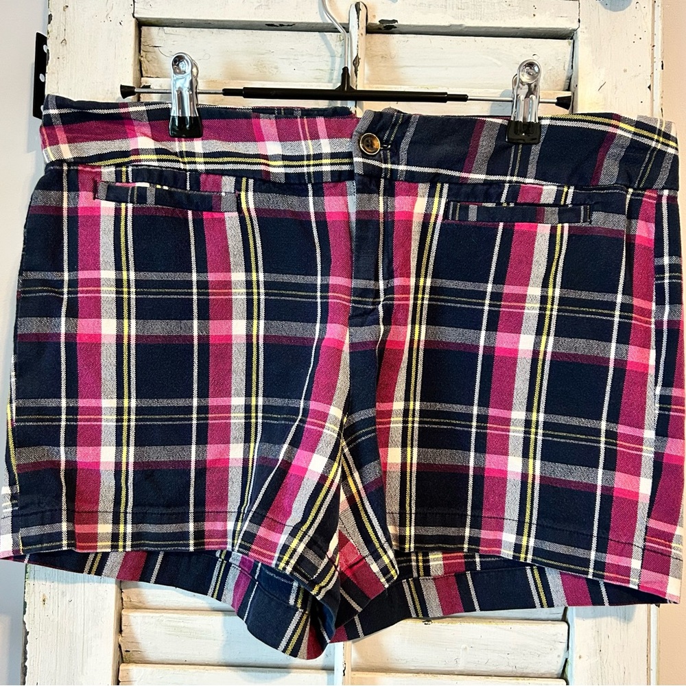 BANANA REPUBLIC Cotton Madras Plaid Short Shorts Preppy Y2K Academia Size 10